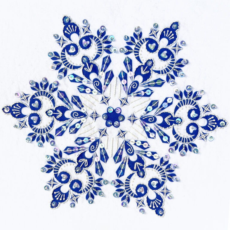 Hand Embroidery: Sparkling Snowflakes